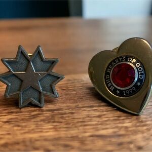 Lapel pins, vintage prop